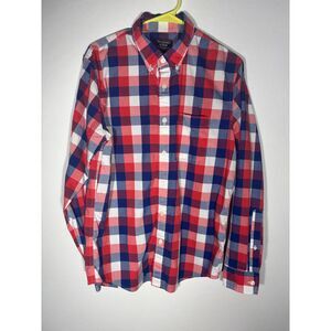 Abercrombie & Fitch Men’s Red & Blue Check Button Down Shirt Size M